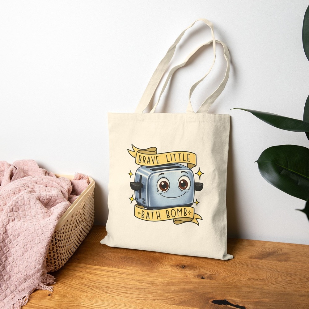Brave Little Bath Bomb Tote Bag, Funny Toaster Dark Humor Gift, Weird Meme Bag
